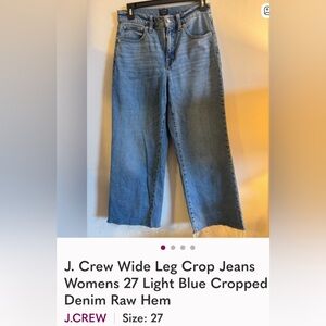J Crew Wide Leg Crop Jeans Women  size 27